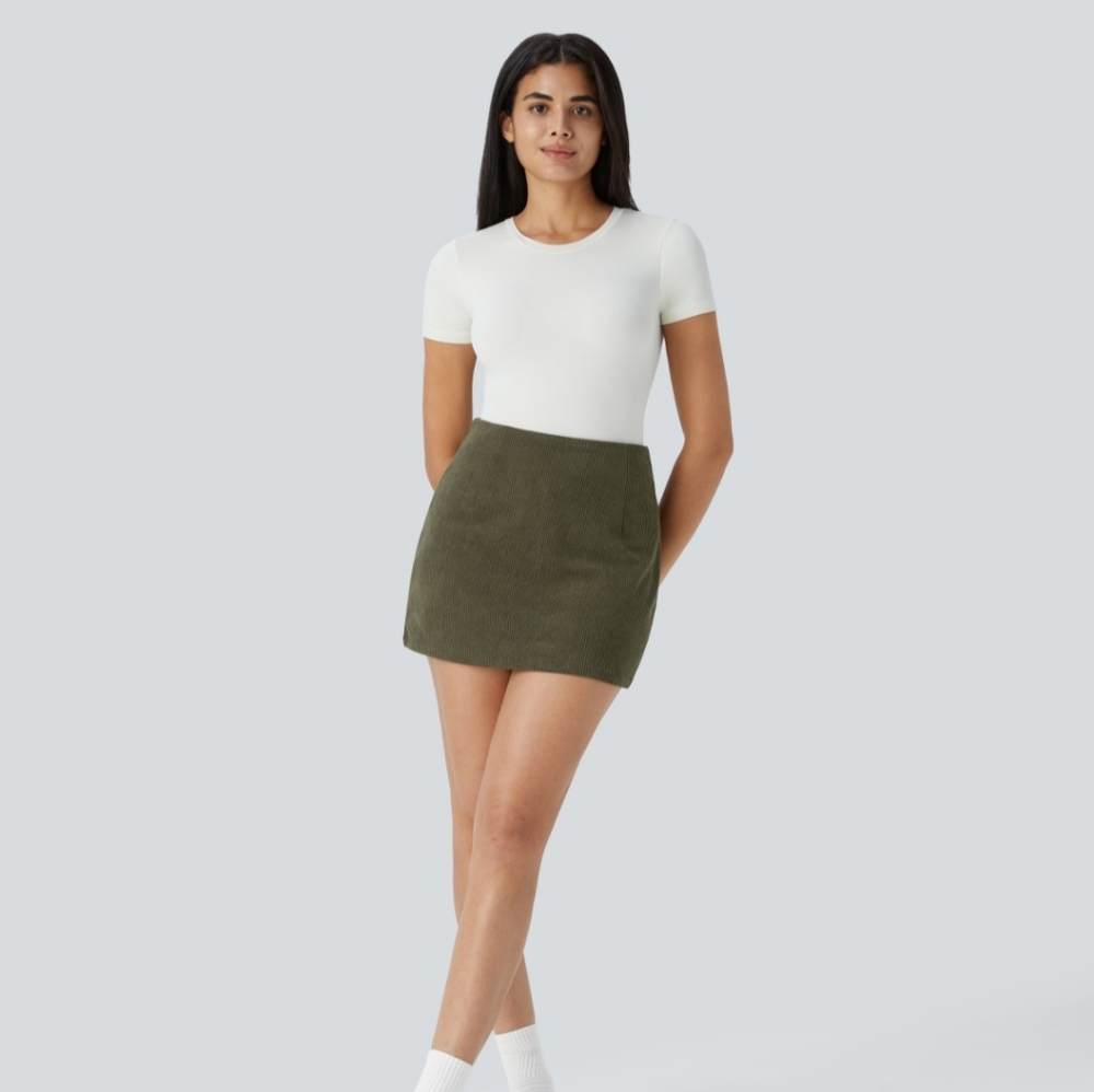 HALARA Olive Mini Skirt